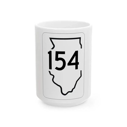 Illinois 154 1950 (Illinois) (Road Sign) White Coffee Mug 15oz - Go Mug Yourself