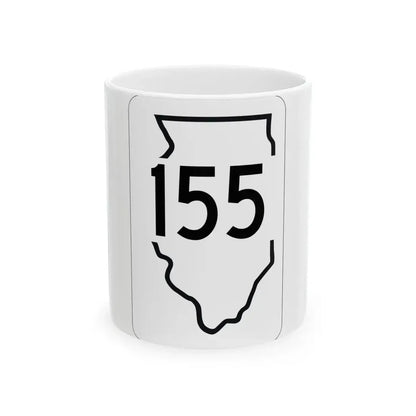 Illinois 155 1950 (Illinois) (Road Sign) White Coffee Mug 11oz - Go Mug Yourself