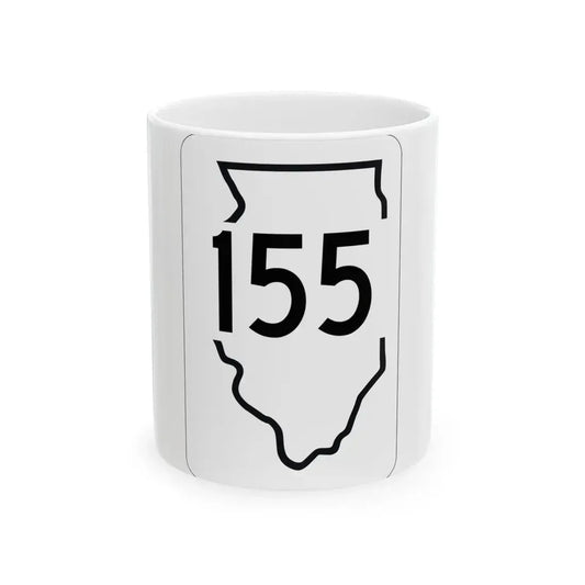 Illinois 155 1950 (Illinois) (Road Sign) White Coffee Mug 11oz - Go Mug Yourself