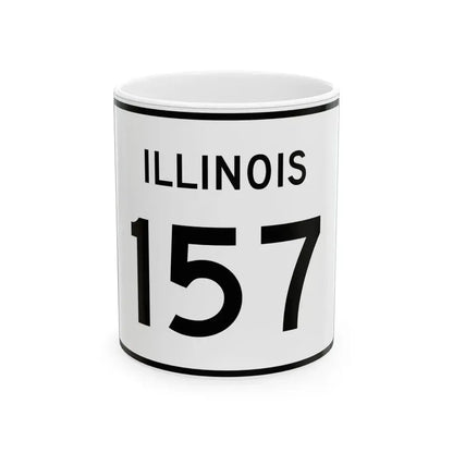 Illinois 157 (Illinois) (Road Sign) White Coffee Mug 11oz - Go Mug Yourself