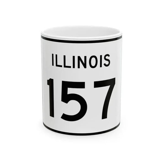 Illinois 157 (Illinois) (Road Sign) White Coffee Mug 11oz - Go Mug Yourself