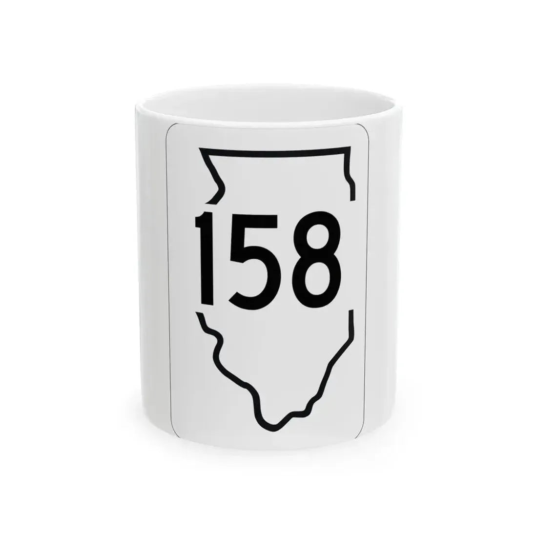 Illinois 158 1950 (Illinois) (Road Sign) White Coffee Mug 11oz - Go Mug Yourself