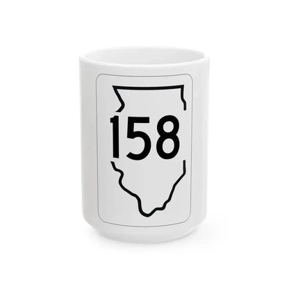 Illinois 158 1950 (Illinois) (Road Sign) White Coffee Mug 15oz - Go Mug Yourself