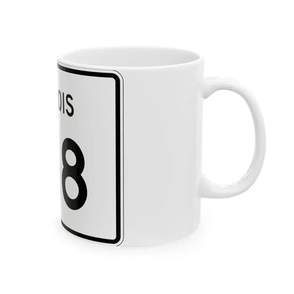 Illinois 158 (Illinois) (Road Sign) White Coffee Mug - Go Mug Yourself