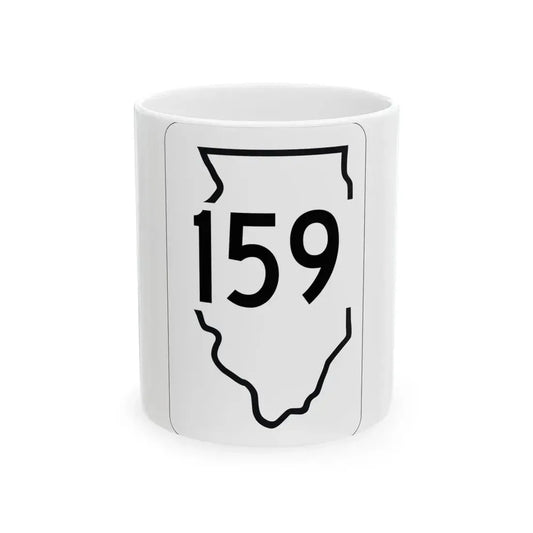 Illinois 159 1950 (Illinois) (Road Sign) White Coffee Mug 11oz - Go Mug Yourself