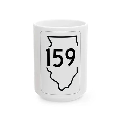 Illinois 159 1950 (Illinois) (Road Sign) White Coffee Mug 15oz - Go Mug Yourself