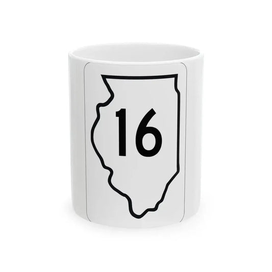 Illinois 16 1950 (Illinois) (Road Sign) White Coffee Mug 11oz - Go Mug Yourself