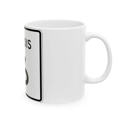 Illinois 16 (Illinois) (Road Sign) White Coffee Mug - Go Mug Yourself
