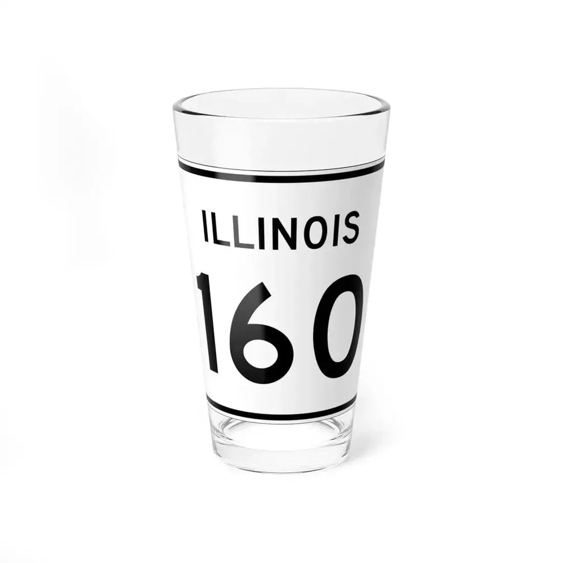 Illinois 160 (Illinois) (Road Sign) Pint Glass 16oz 16oz - Go Mug Yourself