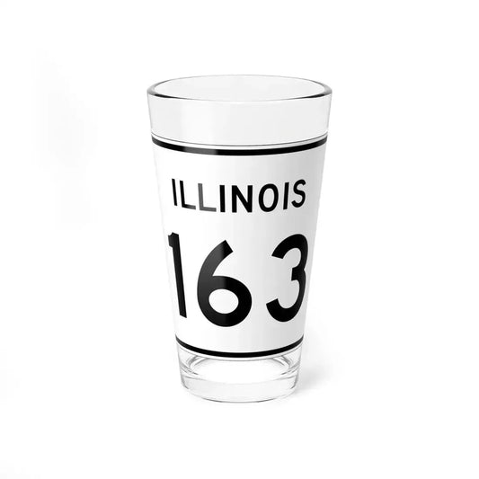 Illinois 163 (Illinois) (Road Sign) Pint Glass 16oz 16oz - Go Mug Yourself
