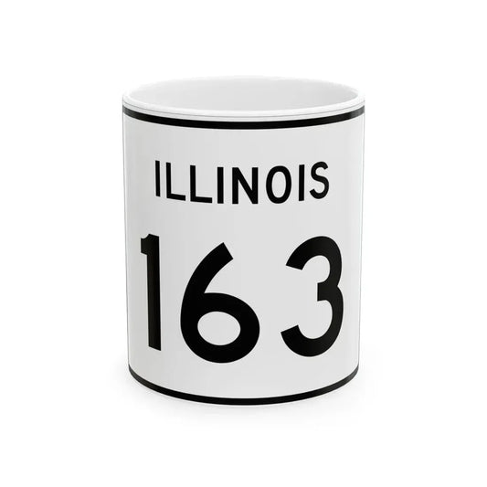 Illinois 163 (Illinois) (Road Sign) White Coffee Mug 11oz - Go Mug Yourself