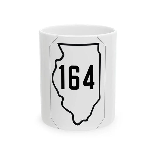 Illinois 164 1926 (Illinois) (Road Sign) White Coffee Mug 11oz - Go Mug Yourself
