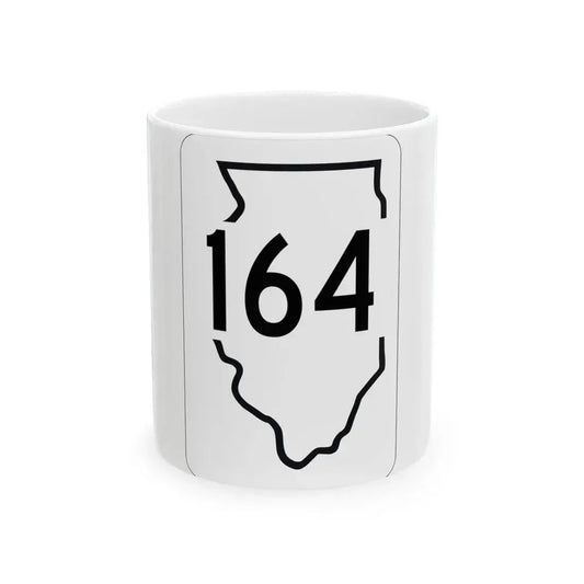 Illinois 164 1950 (Illinois) (Road Sign) White Coffee Mug 11oz - Go Mug Yourself