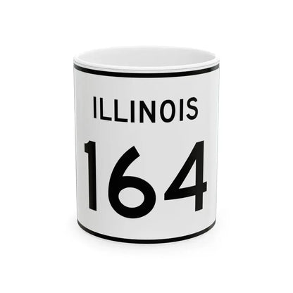 Illinois 164 (Illinois) (Road Sign) White Coffee Mug 11oz - Go Mug Yourself
