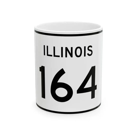 Illinois 164 (Illinois) (Road Sign) White Coffee Mug 11oz - Go Mug Yourself