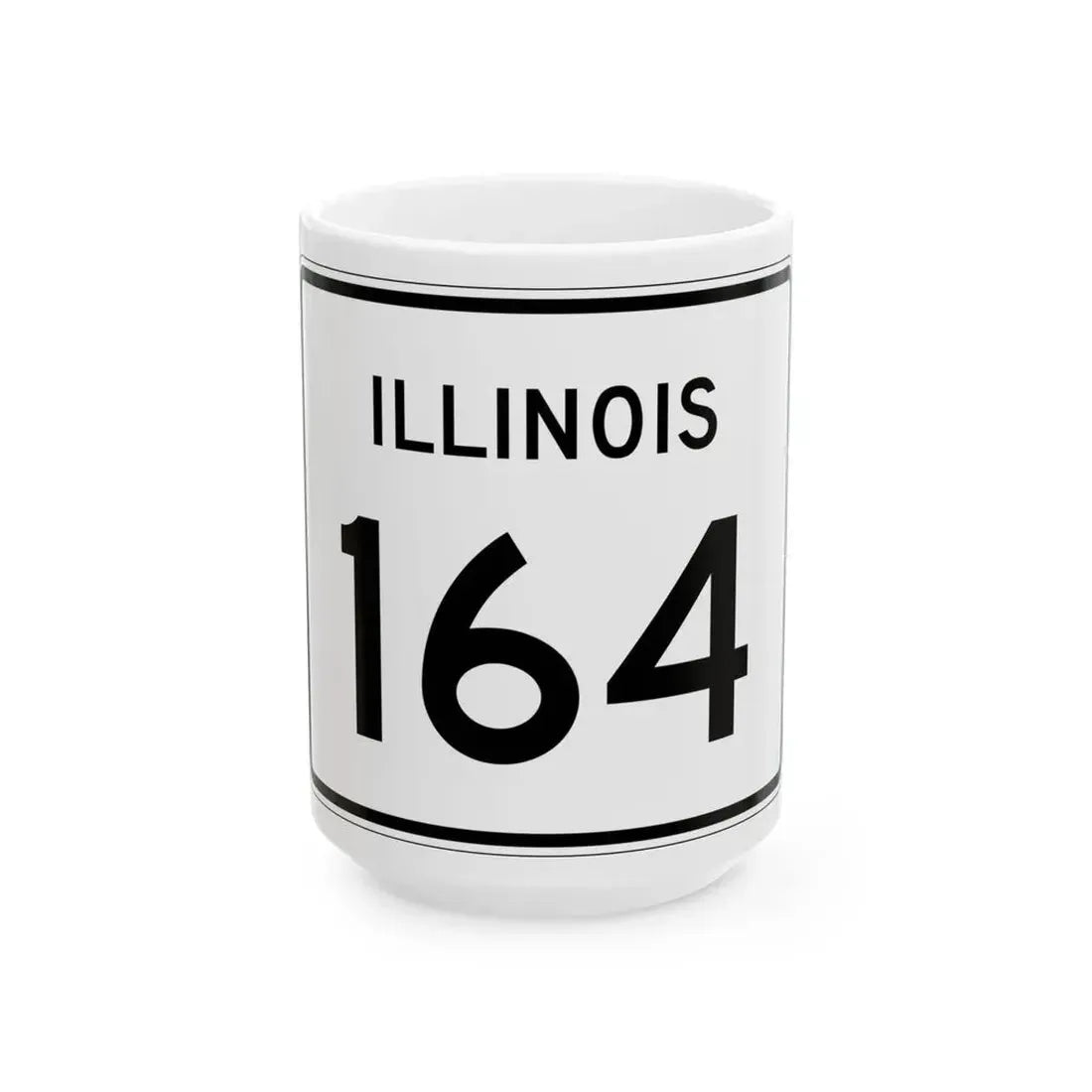 Illinois 164 (Illinois) (Road Sign) White Coffee Mug 15oz - Go Mug Yourself