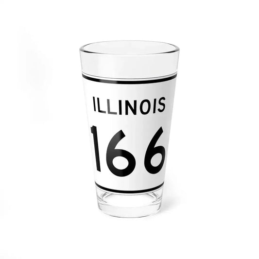Illinois 166 (Illinois) (Road Sign) Pint Glass 16oz 16oz - Go Mug Yourself