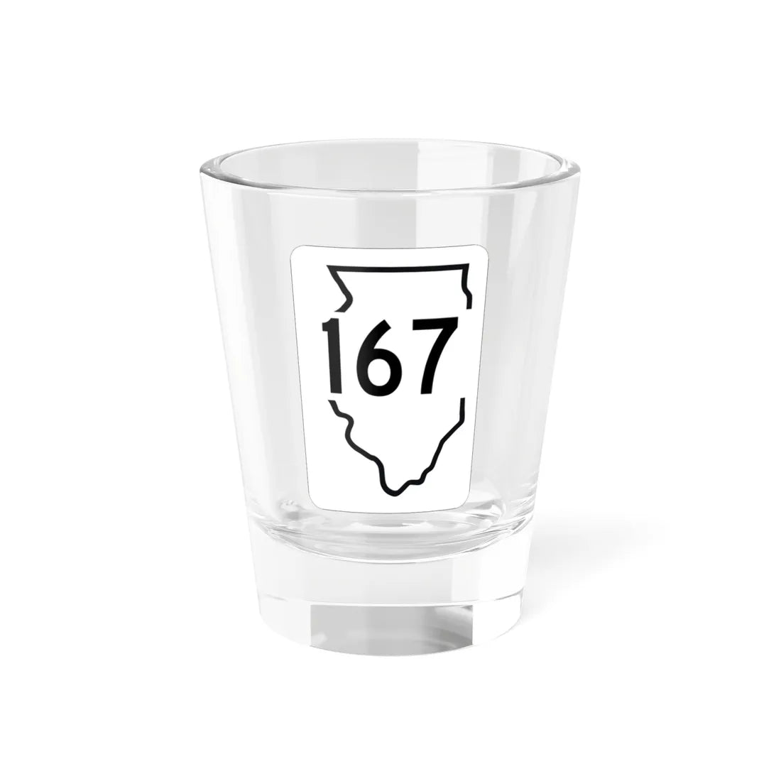 Illinois 167 1950 (Illinois) (Road Sign) Shot Glass 1.5oz 1.5oz - Go Mug Yourself