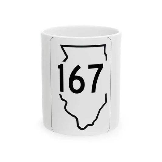 Illinois 167 1950 (Illinois) (Road Sign) White Coffee Mug 11oz - Go Mug Yourself