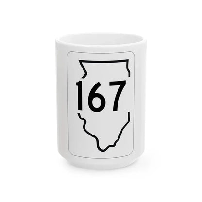 Illinois 167 1950 (Illinois) (Road Sign) White Coffee Mug 15oz - Go Mug Yourself
