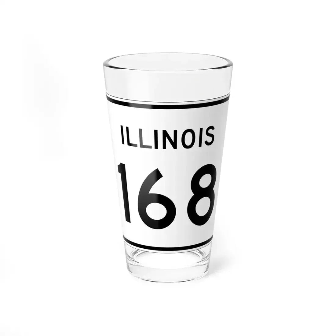 Illinois 168 (Illinois) (Road Sign) Pint Glass 16oz 16oz - Go Mug Yourself