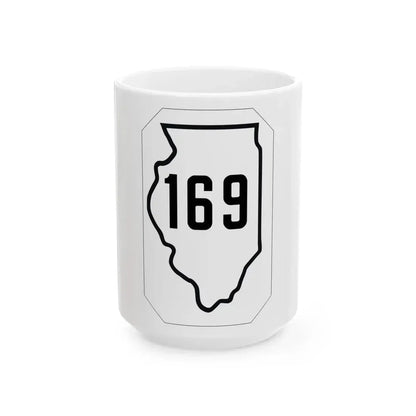 Illinois 169 1926 (Illinois) (Road Sign) White Coffee Mug 15oz - Go Mug Yourself