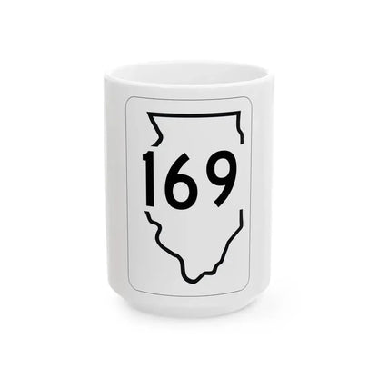 Illinois 169 1950 (Illinois) (Road Sign) White Coffee Mug 15oz - Go Mug Yourself