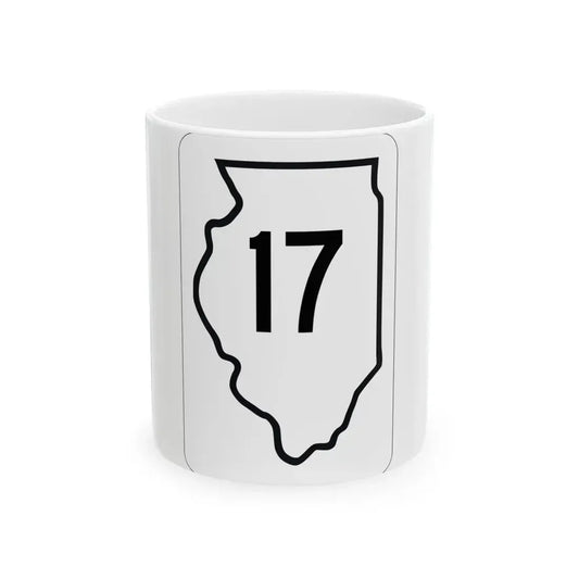 Illinois 17 1950 (Illinois) (Road Sign) White Coffee Mug 11oz - Go Mug Yourself