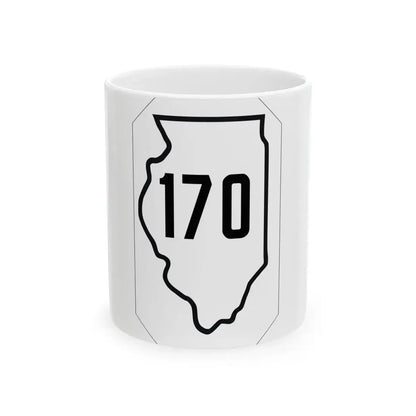 Illinois 170 1926 (Illinois) (Road Sign) White Coffee Mug 11oz - Go Mug Yourself