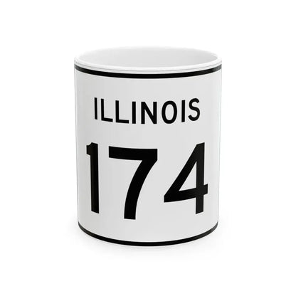 Illinois 174 (Illinois) (Road Sign) White Coffee Mug 11oz - Go Mug Yourself