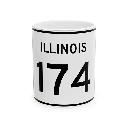 Illinois 174 (Illinois) (Road Sign) White Coffee Mug 11oz - Go Mug Yourself