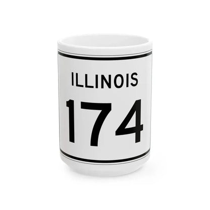 Illinois 174 (Illinois) (Road Sign) White Coffee Mug 15oz - Go Mug Yourself