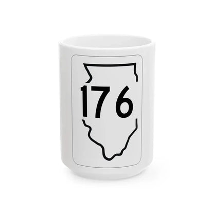 Illinois 176 1950 (Illinois) (Road Sign) White Coffee Mug 15oz - Go Mug Yourself