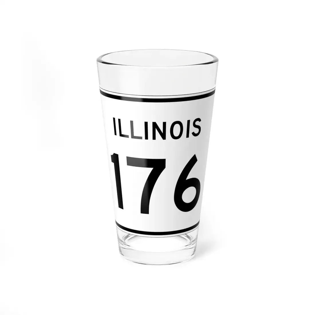 Illinois 176 (Illinois) (Road Sign) Pint Glss 16oz 16oz - Go Mug Yourself