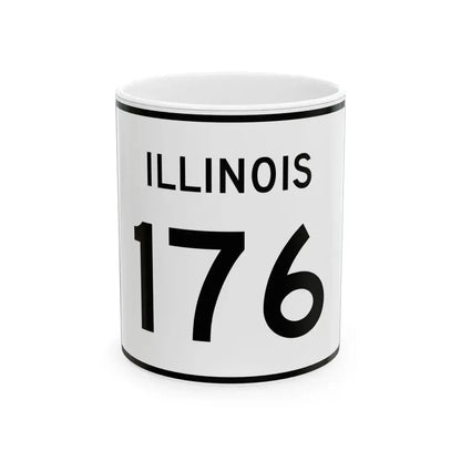 Illinois 176 (Illinois) (Road Sign) White Coffee Mug 11oz - Go Mug Yourself