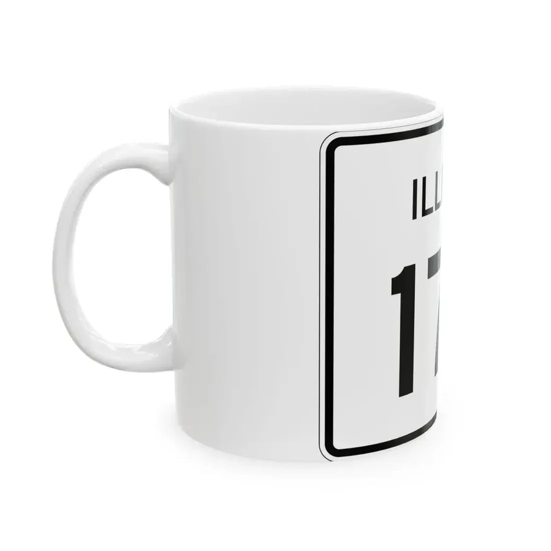 Illinois 176 (Illinois) (Road Sign) White Coffee Mug - Go Mug Yourself