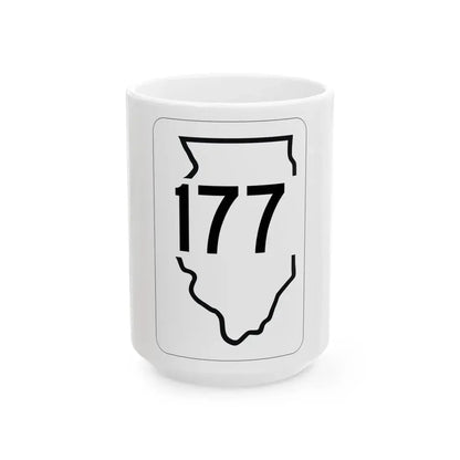 Illinois 177 1950 (Illinois) (Road Sign) White Coffee Mug 15oz - Go Mug Yourself