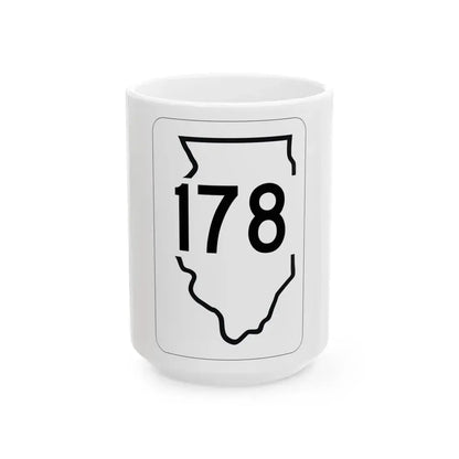 Illinois 178 1950 (Illinois) (Road Sign) White Coffee Mug 15oz - Go Mug Yourself