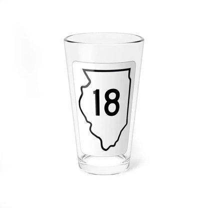 Illinois 18 1950 (Illinois) (Road Sign) Pint Glass 16oz 16oz - Go Mug Yourself