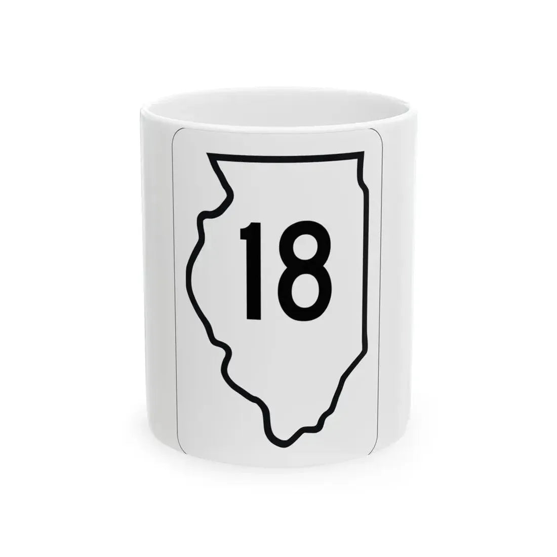 Illinois 18 1950 (Illinois) (Road Sign) White Coffee Mug 11oz - Go Mug Yourself