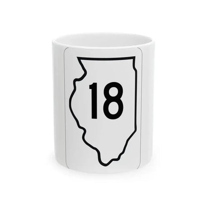 Illinois 18 1950 (Illinois) (Road Sign) White Coffee Mug 11oz - Go Mug Yourself
