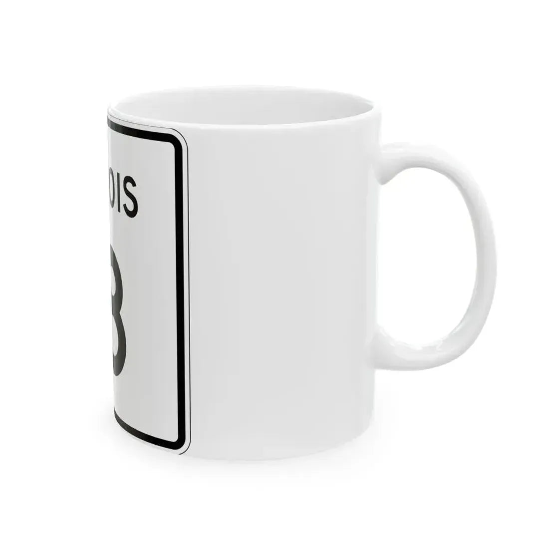 Illinois 18 (Illinois) (Road Sign) White Coffee Mug - Go Mug Yourself