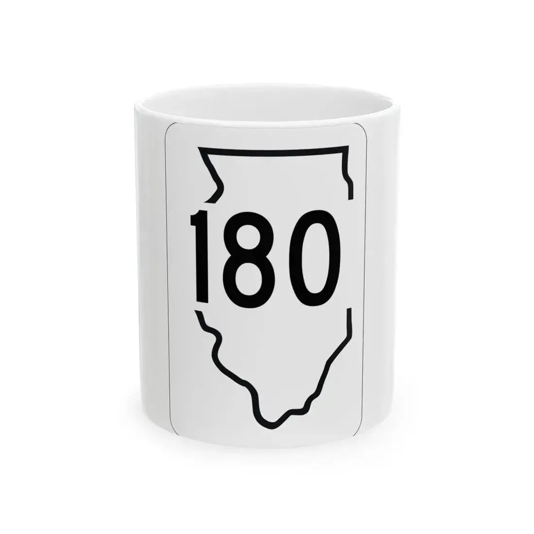 Illinois 180 1950 (Illinois) (Road Sign) White Coffee Mug 11oz - Go Mug Yourself