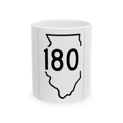 Illinois 180 1950 (Illinois) (Road Sign) White Coffee Mug 11oz - Go Mug Yourself