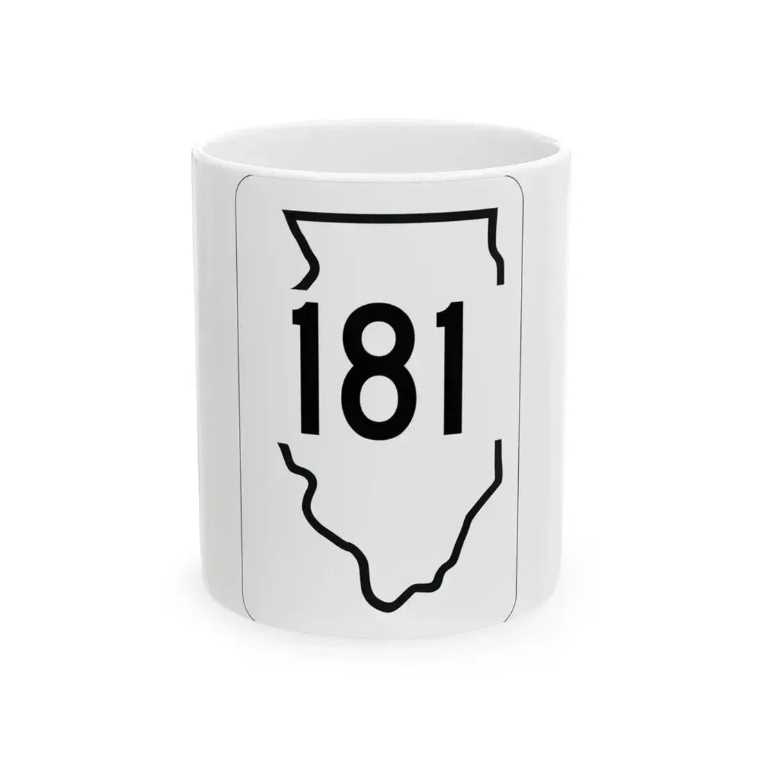 Illinois 181 1950 (Illinois) (Road Sign) White Coffee Mug 11oz - Go Mug Yourself