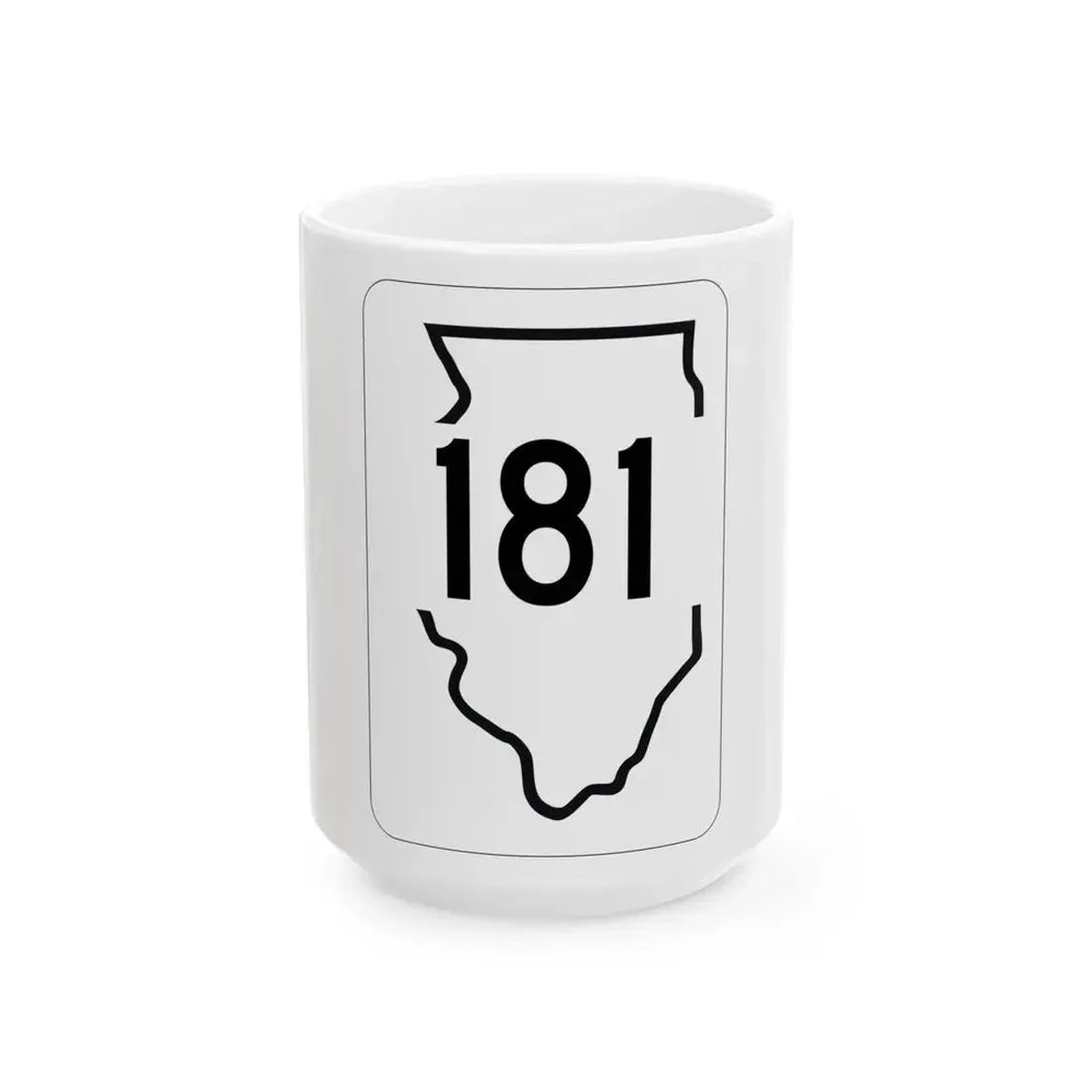 Illinois 181 1950 (Illinois) (Road Sign) White Coffee Mug 15oz - Go Mug Yourself
