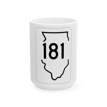 Illinois 181 1950 (Illinois) (Road Sign) White Coffee Mug 15oz - Go Mug Yourself