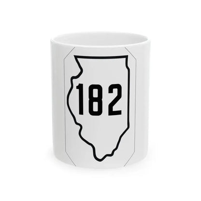 Illinois 182 1926 (Illinois) (Road Sign) White Coffee Mug 11oz - Go Mug Yourself