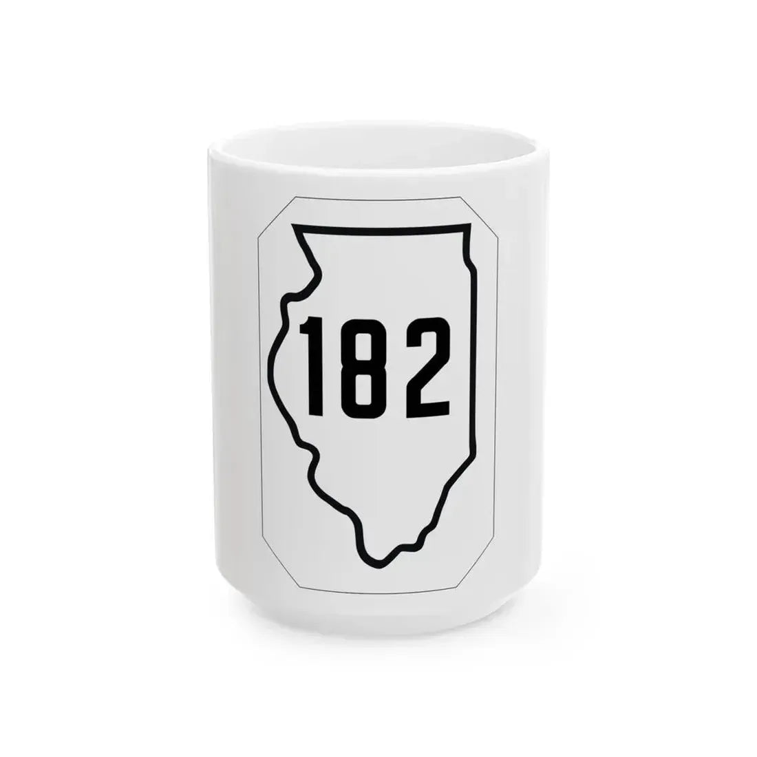 Illinois 182 1926 (Illinois) (Road Sign) White Coffee Mug 15oz - Go Mug Yourself