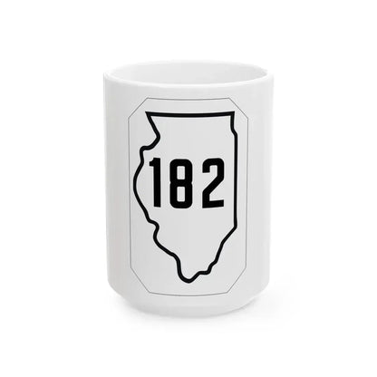 Illinois 182 1926 (Illinois) (Road Sign) White Coffee Mug 15oz - Go Mug Yourself
